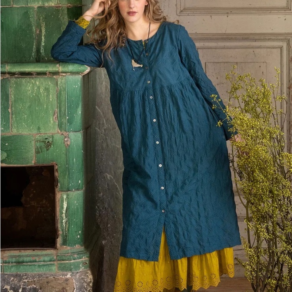 “Helga” woven dress in organic cotton